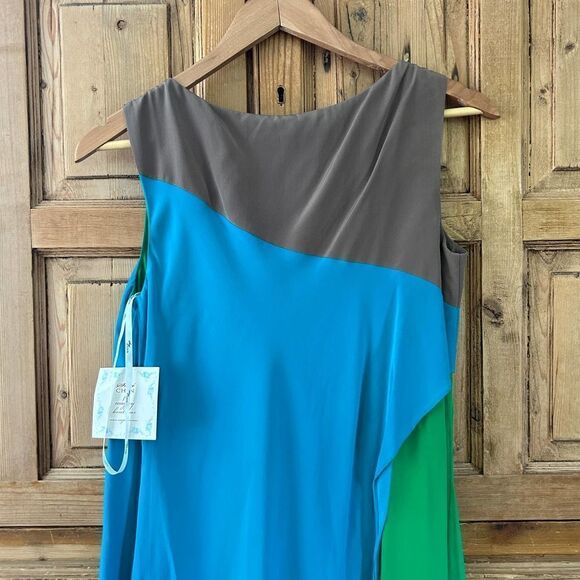 NWT Suzi‎ Chin for Maggy Boutique 2 Colorblock Sleeveless Dress - Flawed - Picture 10 of 12